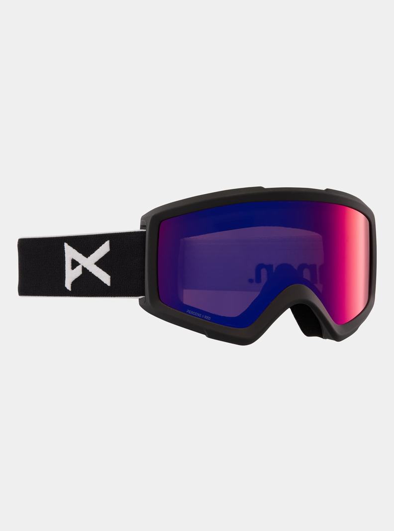 Burton Anon Helix 2.0 Perceive Goggles + Bonus Lens Skibrillen Herren Schwarz Orange Rot | 427-LFCTVU