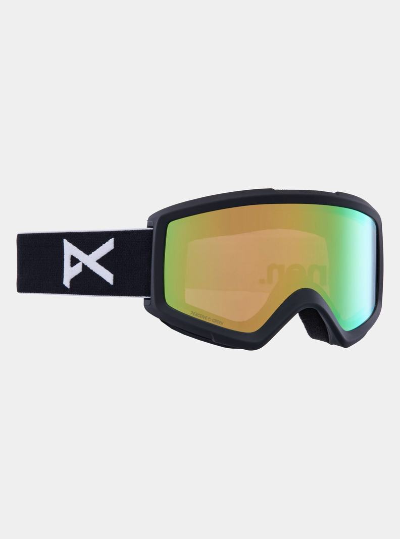 Burton Anon Helix 2.0 Perceive Goggles + Bonus Lens Skibrillen Herren Schwarz Grün | 638-DZGCHT