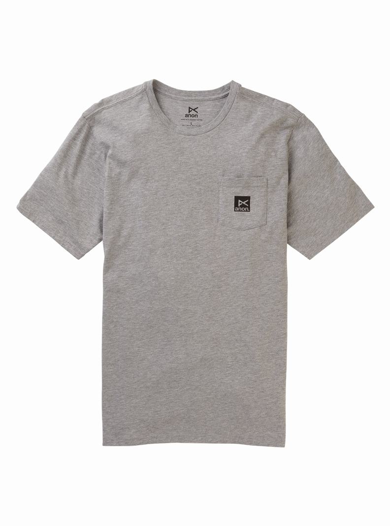 Burton Anon Kurzes Sleeve Pocket T-Shirts Damen Grau | 163-EFMLJY