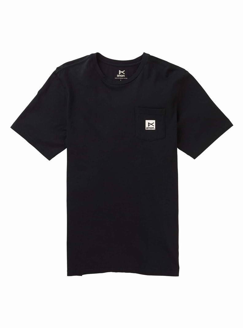 Burton Anon Kurzes Sleeve Pocket T-Shirts Damen Schwarz | 375-YFSVBE