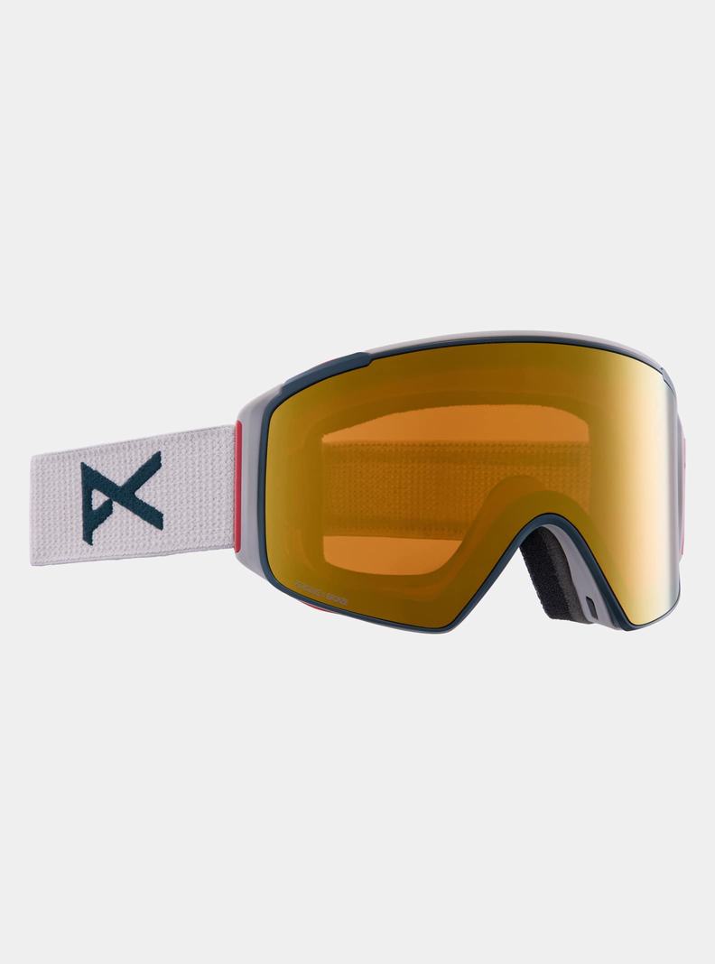 Burton Anon M4S Goggles (Cylindrical) + Bonus Lens + MFI® Face Mask Skibrillen Damen Grau Orange | 329-LFDBHT