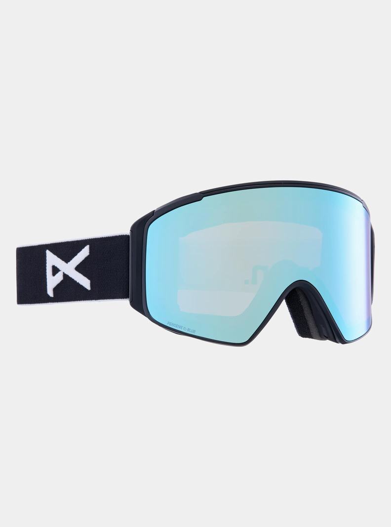Burton Anon M4S Low Bridge Fit Goggles (Cylindrical) + Bonus Lens + MFI® FACE MASK Skibrillen Damen Schwarz Blau Rosa | 145-VOPWEH