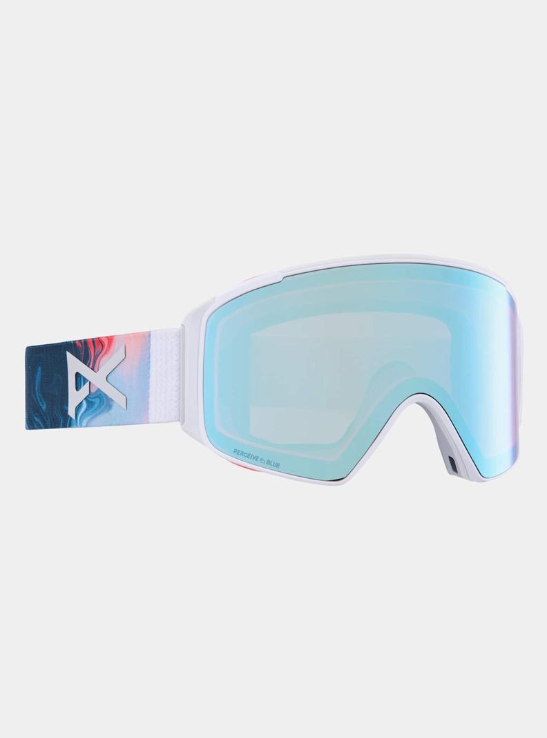 Burton Anon M4S Low Bridge Fit Goggles (Cylindrical) + Bonus Lens + MFI® FACE MASK Skibrillen Herren Blau Rosa | 364-BQZMKY