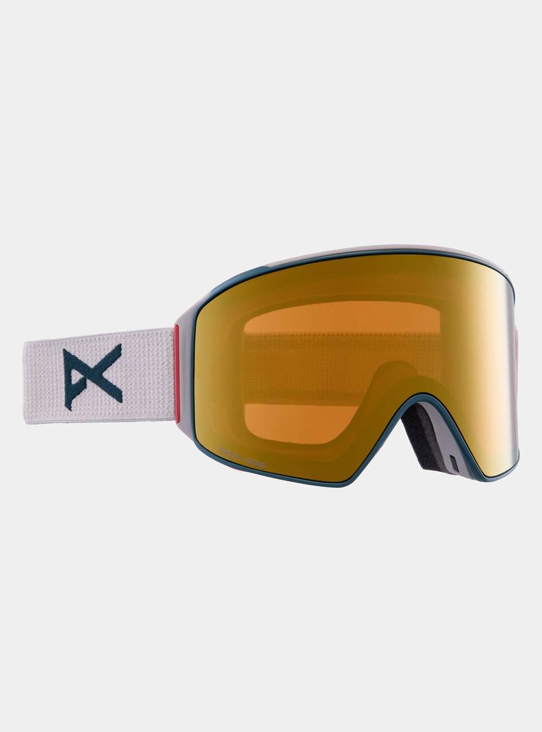 Burton Anon M4 Goggles (Cylindrical) + Bonus Lens + MFI® Face Mask Skibrillen Damen Grau Orange | 276-TMFOKA
