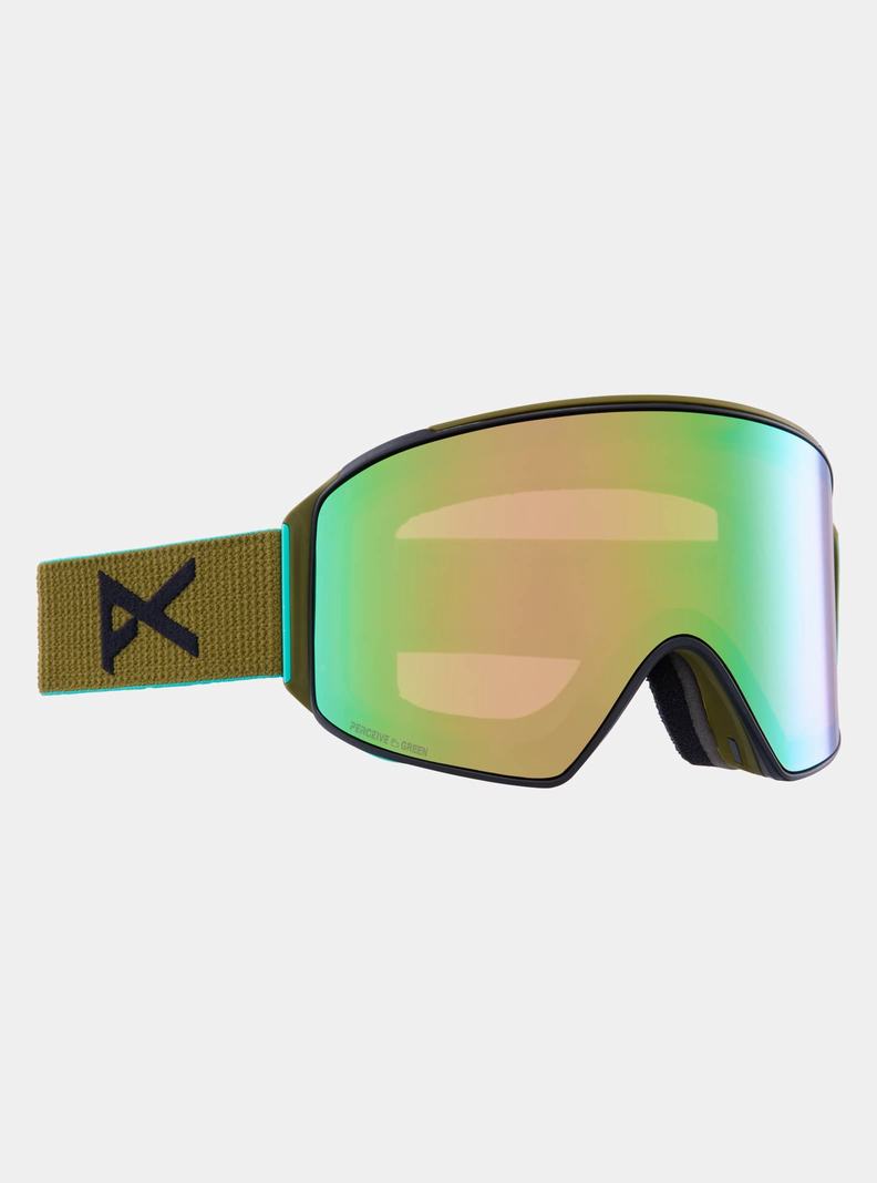 Burton Anon M4 Goggles (Cylindrical) + Bonus Lens + MFI® Face Mask Skibrillen Damen Grün Rosa | 349-LYVJPG