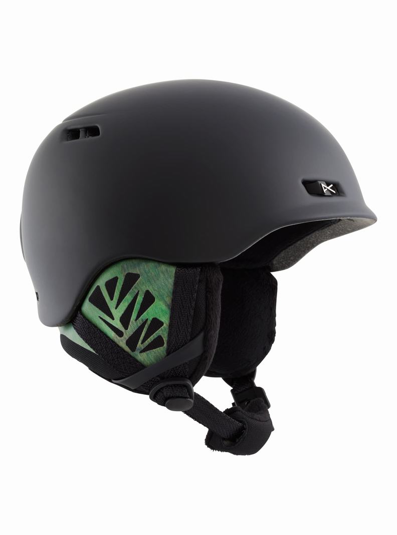 Burton Anon Rodan Long Hair Fleece Skihelm Damen Schwarz | 549-GDTZEO