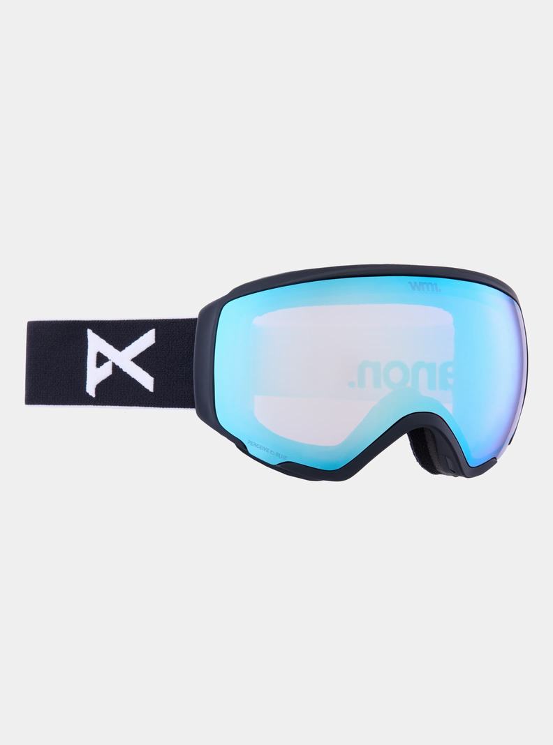 Burton Anon WM1 Low Bridge Fit Goggles + Bonus Lens + MFI® Face Mask Skibrillen Herren Schwarz Blau Rosa | 695-MXQFPD