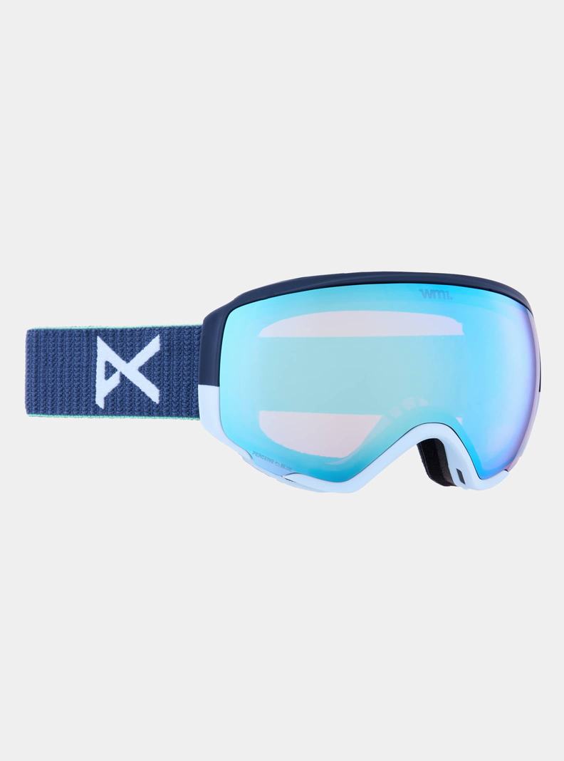 Burton Anon WM1 Low Bridge Fit Goggles + Bonus Lens + MFI® Face Mask Skibrillen Damen Navy Blau Rosa | 954-RMZNUS