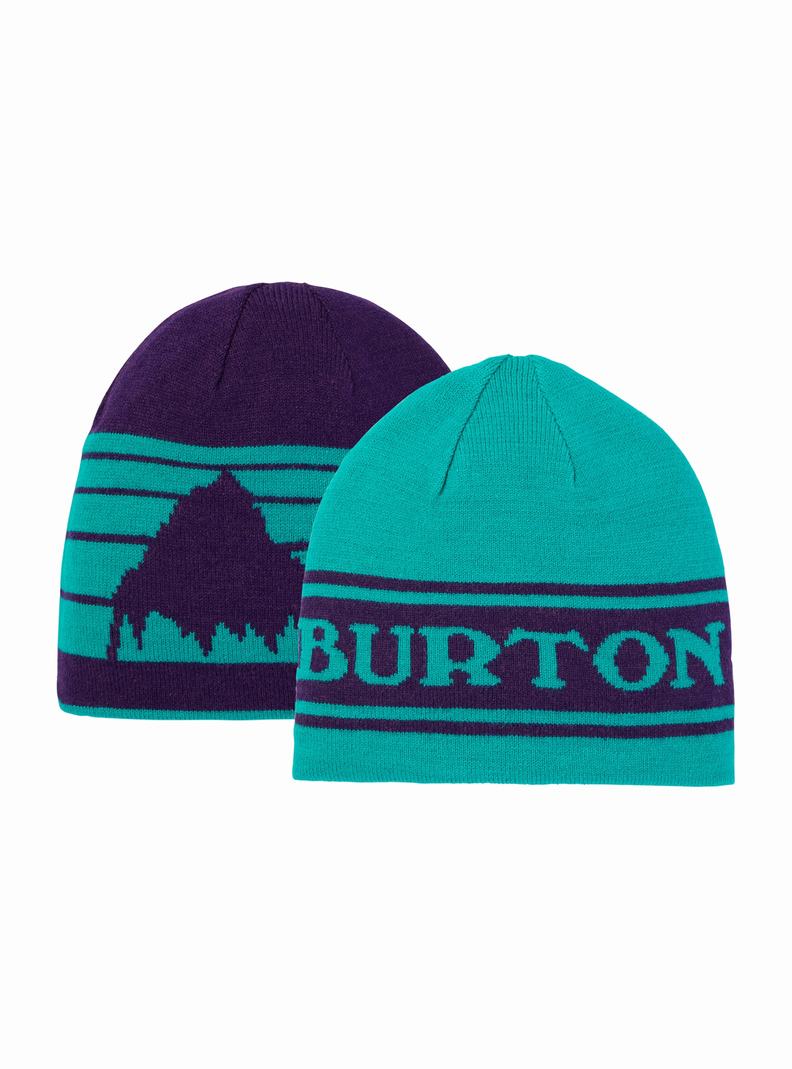 Burton Billboard Reversible Mütze Kinder Lila Grün | 568-WXNFLM