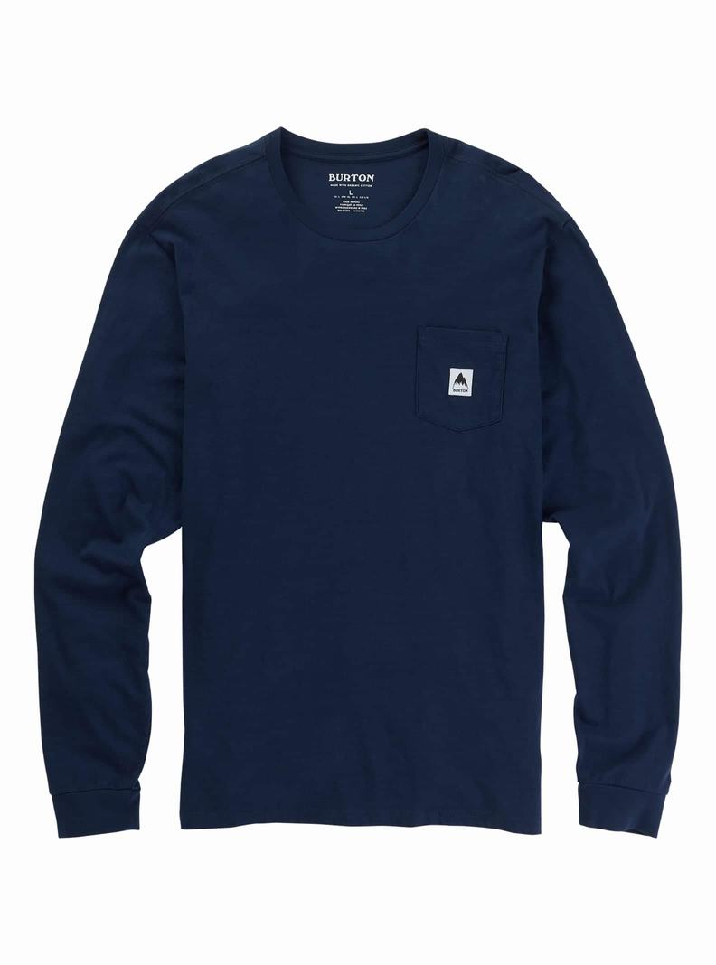 Burton Colfax Long Sleeve T-Shirts Damen Blau | 421-QKDJTM