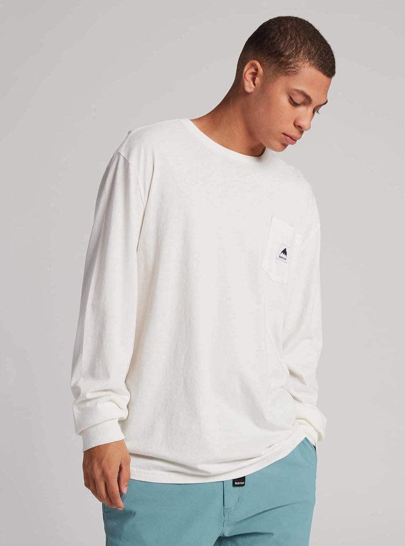 Burton Colfax Long Sleeve T-Shirts Herren Weiß | 417-SFANEP