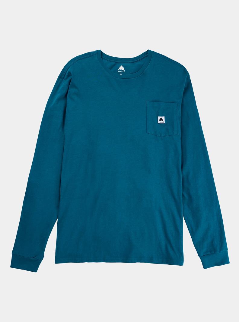 Burton Colfax Long Sleeve T-Shirts Herren Blau | 897-MOAVZP