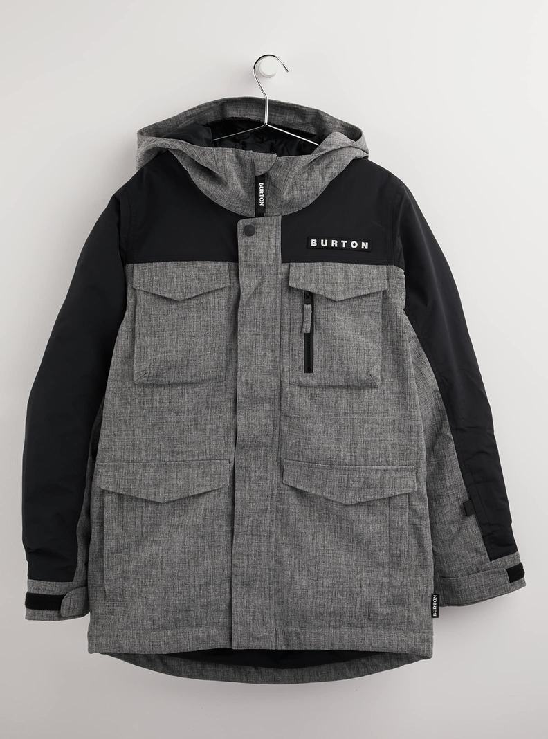 Burton Covert 2L Snowboardjacke Kinder Grau Schwarz | 619-OAJMPX