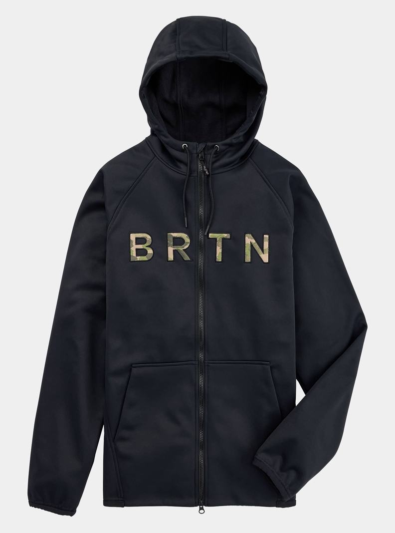 Burton Crown Weatherproof Full-Zip Fleece Sweatshirts Herren Schwarz | 470-DZJNGE