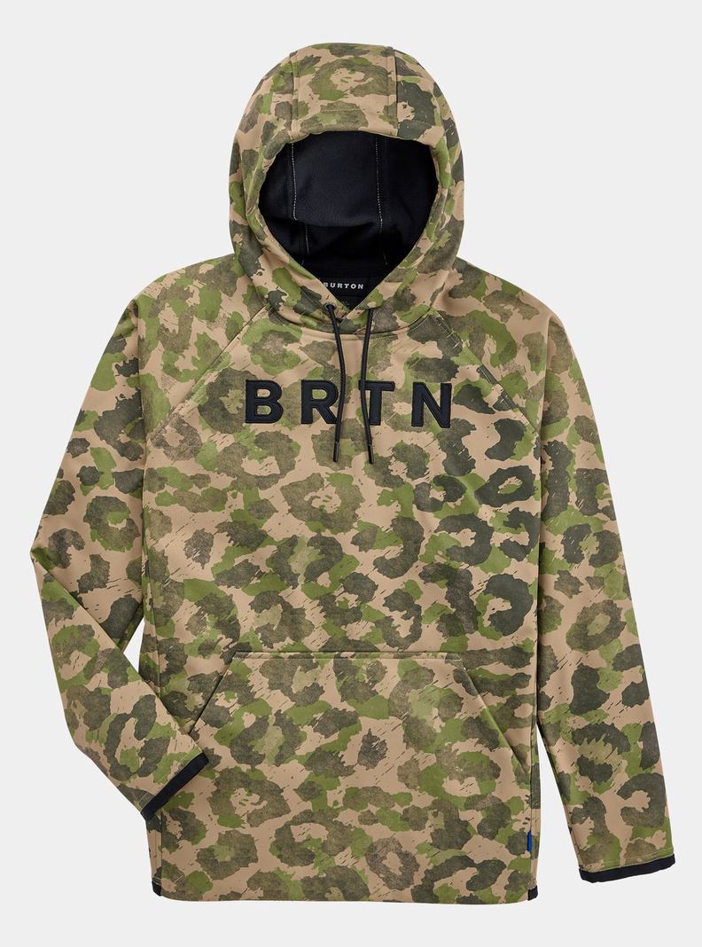 Burton Crown Weatherproof Pullover Fleece Sweatshirts Damen Khaki Grün | 147-KICZTS