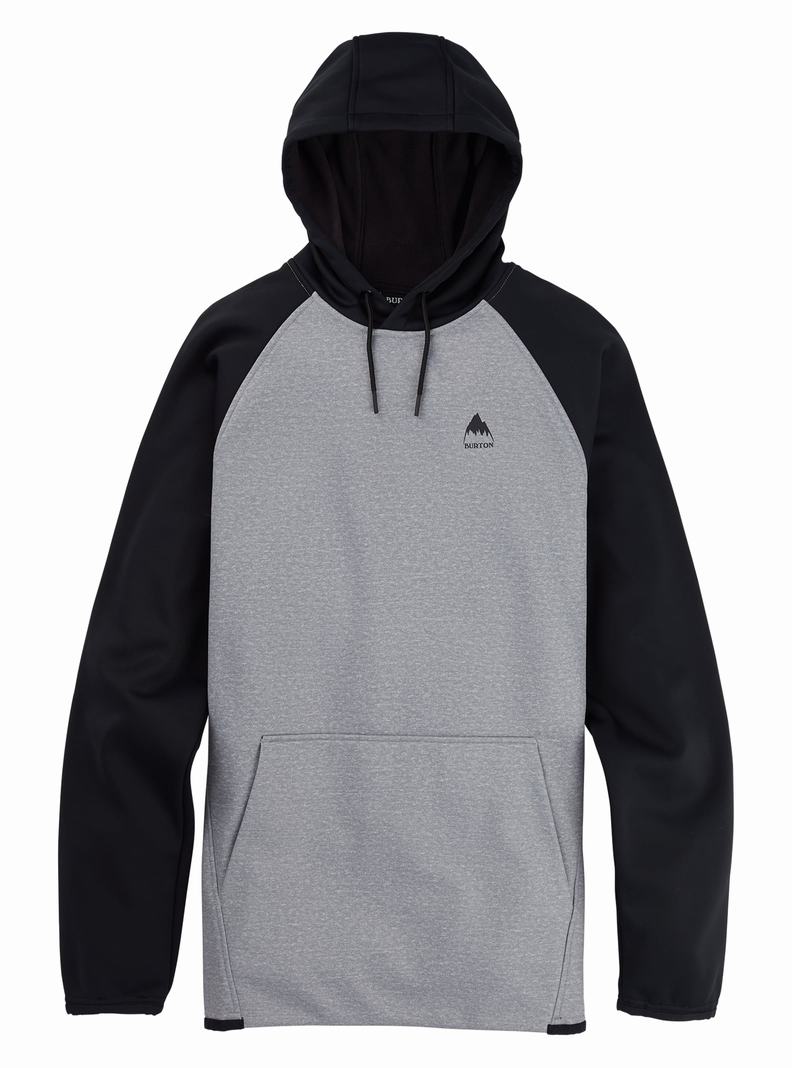 Burton Crown Weatherproof Pullover Fleece Sweatshirts Herren Grau Schwarz | 345-KQEUXB