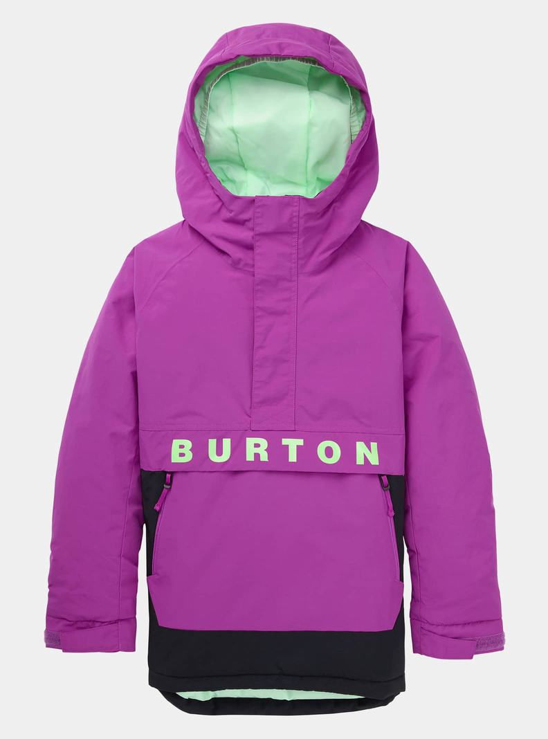 Burton Frostner 2L Anorak Snowboardjacke Kinder Lila Schwarz | 316-DLUTGI