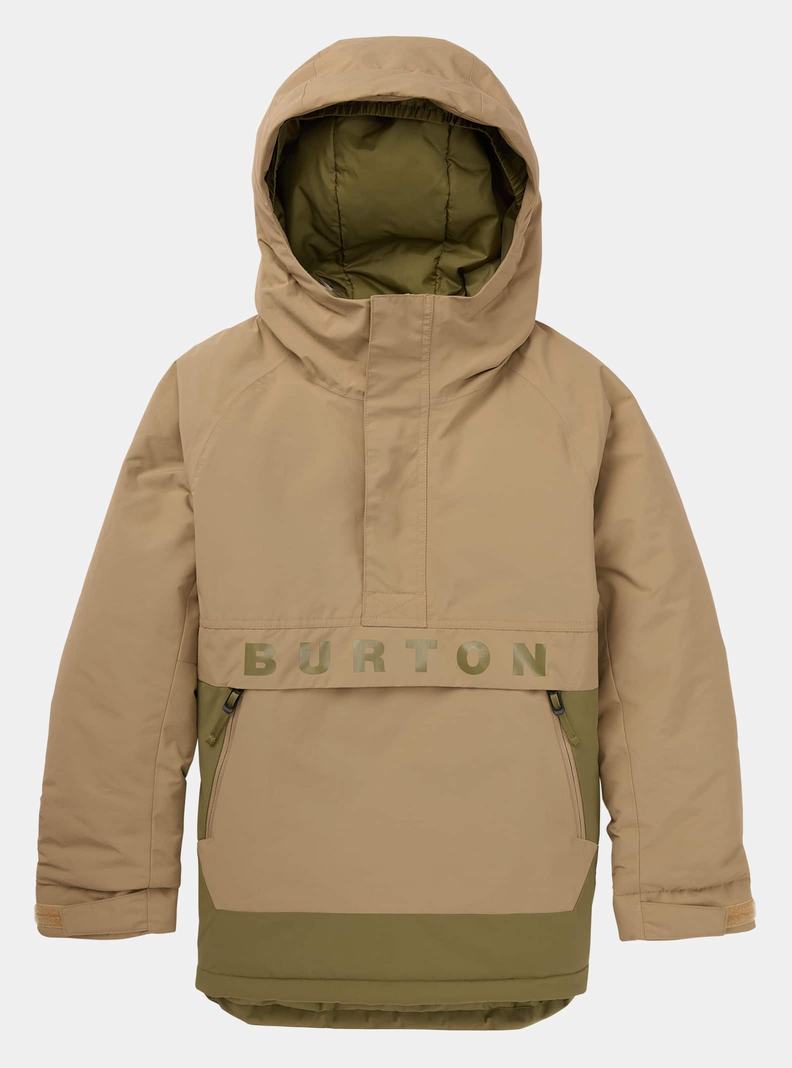 Burton Frostner 2L Anorak Snowboardjacke Kinder Khaki Olivgrün | 701-OEIBGR