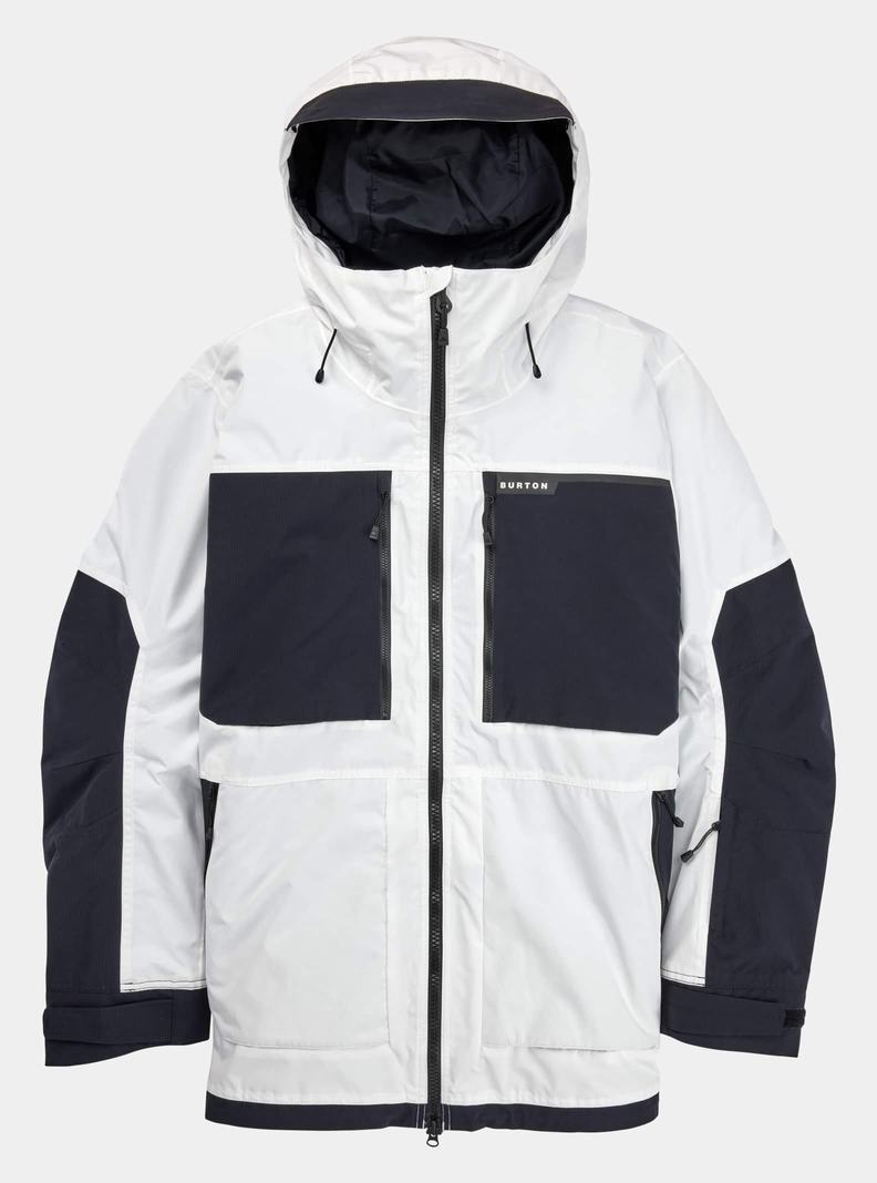 Burton Frostner 2L Snowboardjacke Herren Weiß Schwarz | 517-UHSTPK