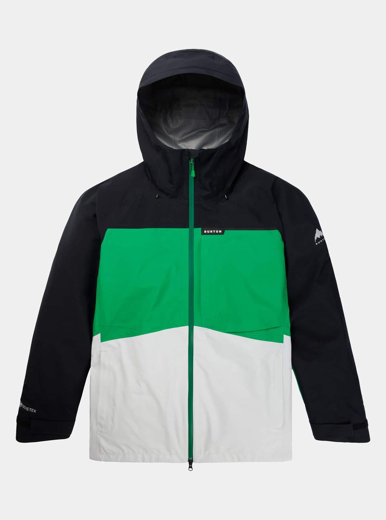 Burton GORE-TEX 3L Treeline Snowboardjacke Herren Schwarz Grün Weiß | 256-TCVGUB