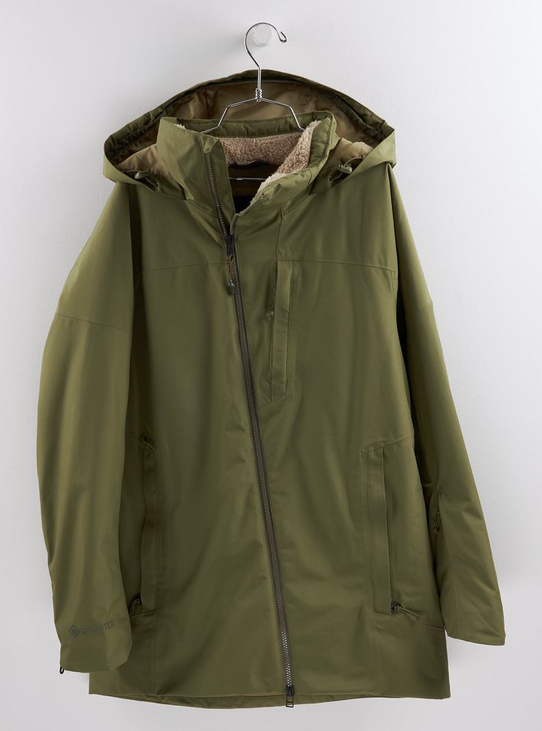 Burton GORE-TEX Pillowline Snowboardjacke Damen Olivgrün | 209-PUYRNS