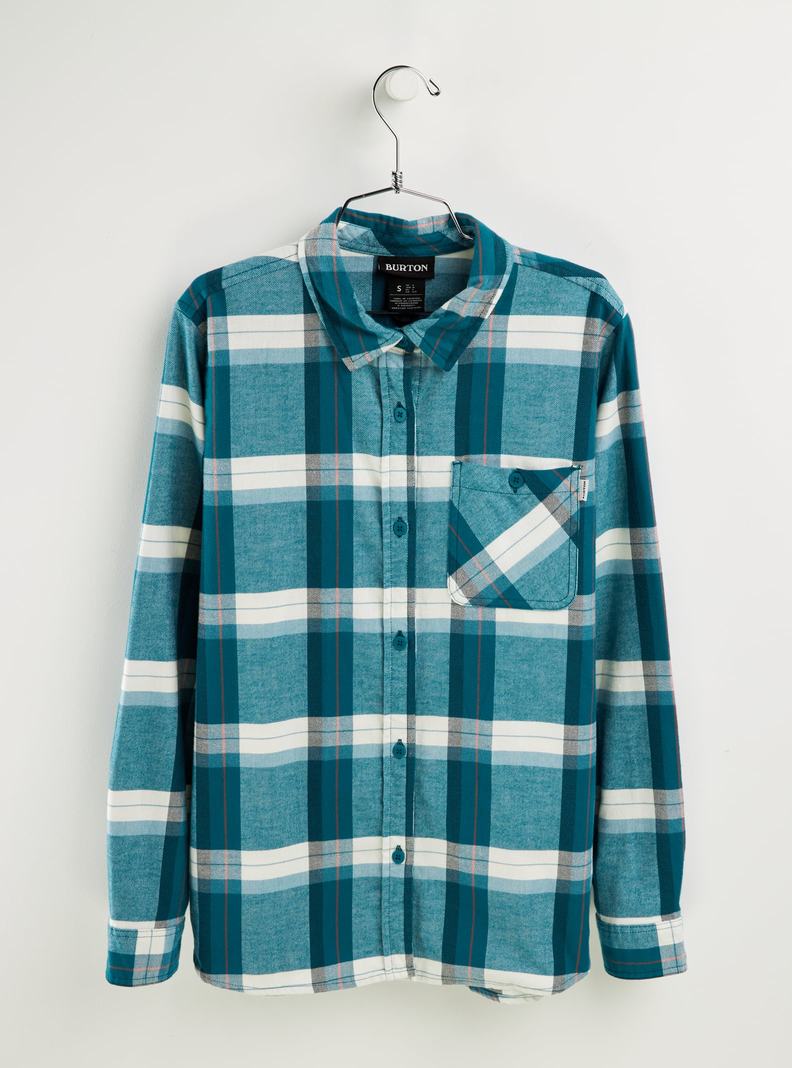 Burton Grace Long Sleeve Flannel Hemd Damen Blau | 605-SQZVID