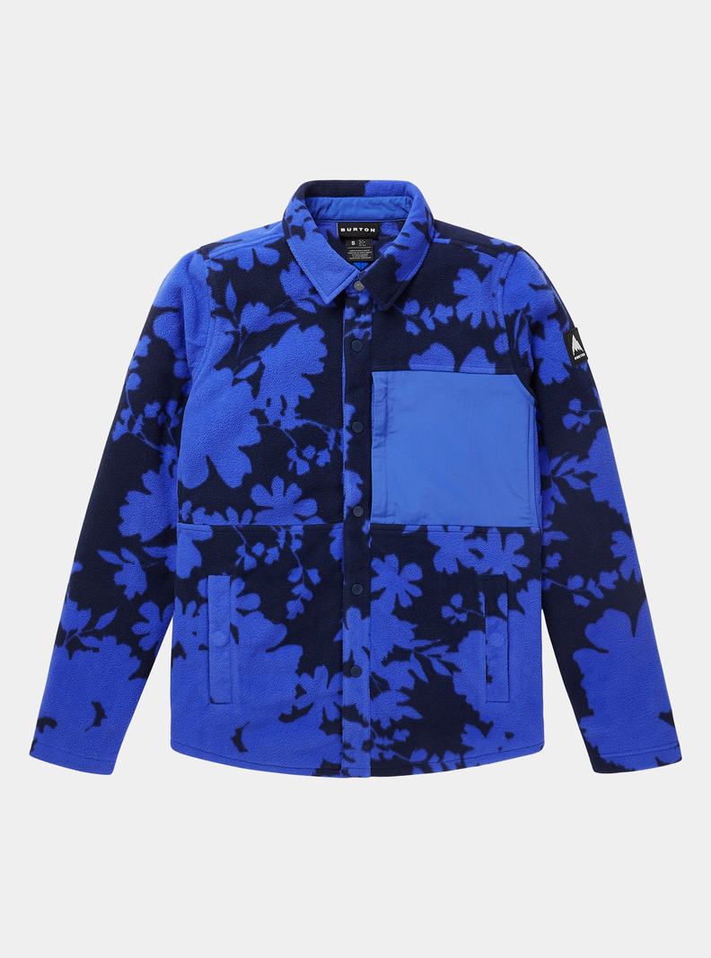 Burton Hearth Snap-Up Fleece Hemd Damen Blau | 201-JYWUGO