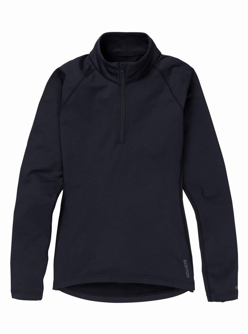 Burton Heavyweight X Base Layer Quarter-Zip Funktionswäsche Damen Schwarz | 419-DECVSJ