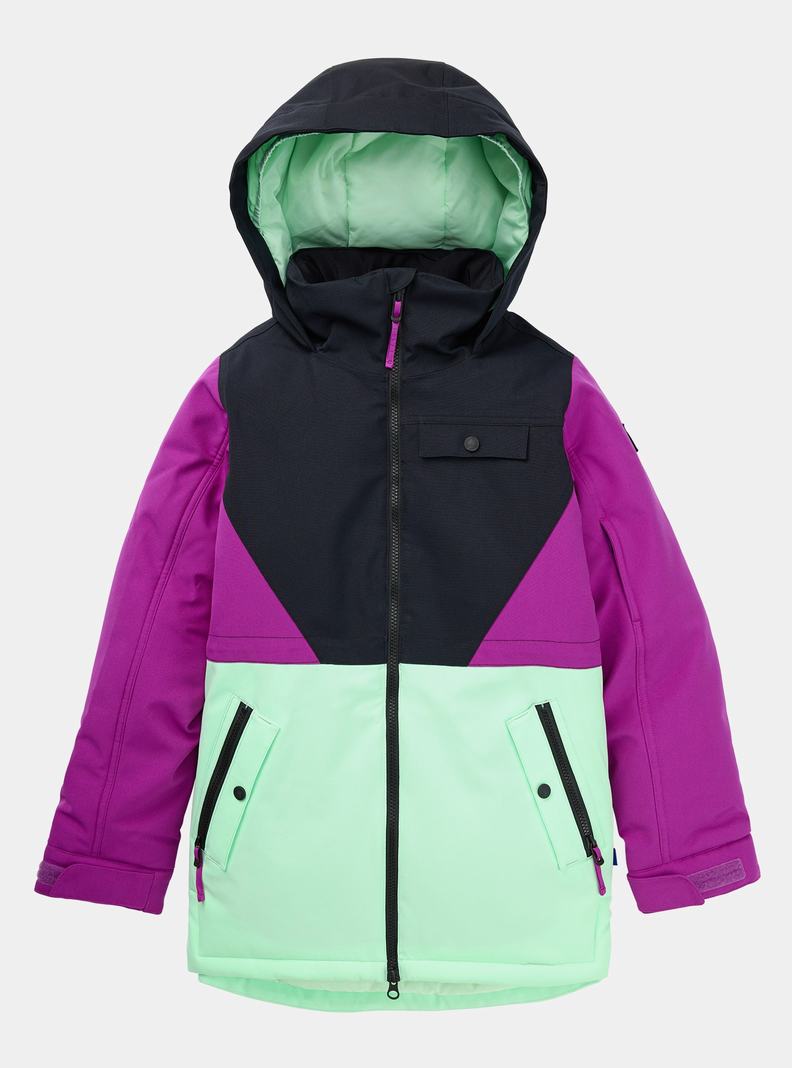 Burton Khione 2L Snowboardjacke Kinder Schwarz Grün | 918-BYVAXO