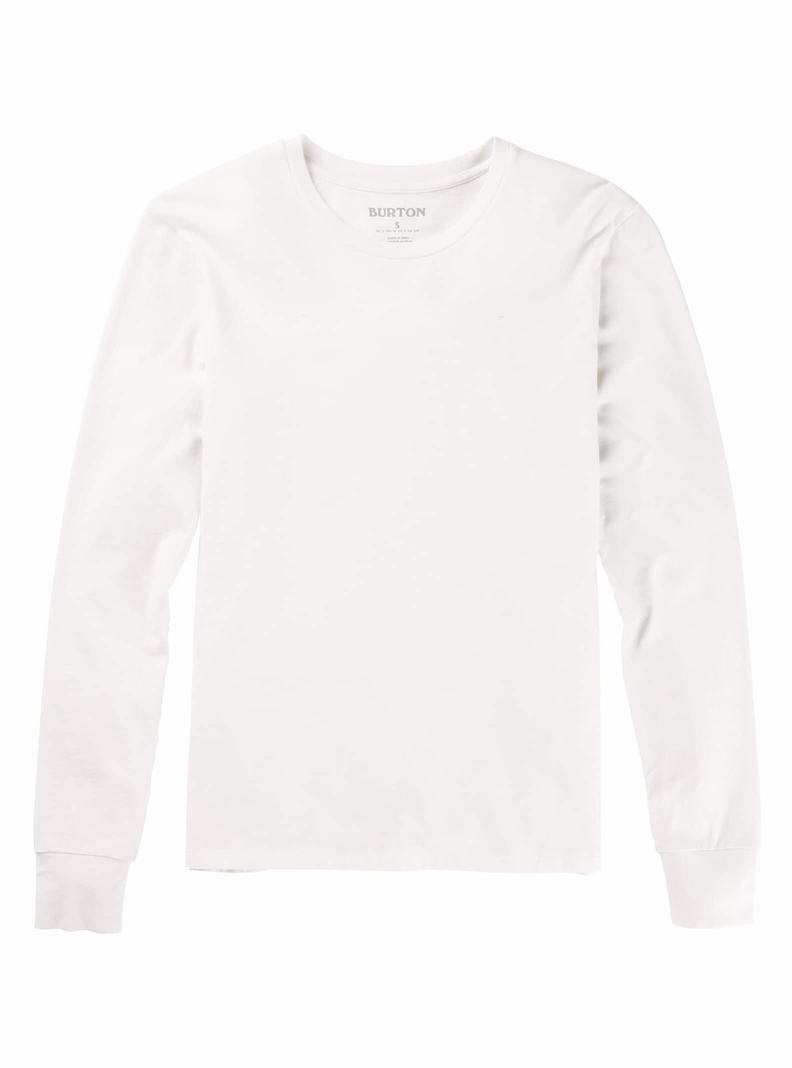 Burton Klassische Blank Long Sleeve T-Shirts Damen Weiß | 381-ANYEGT