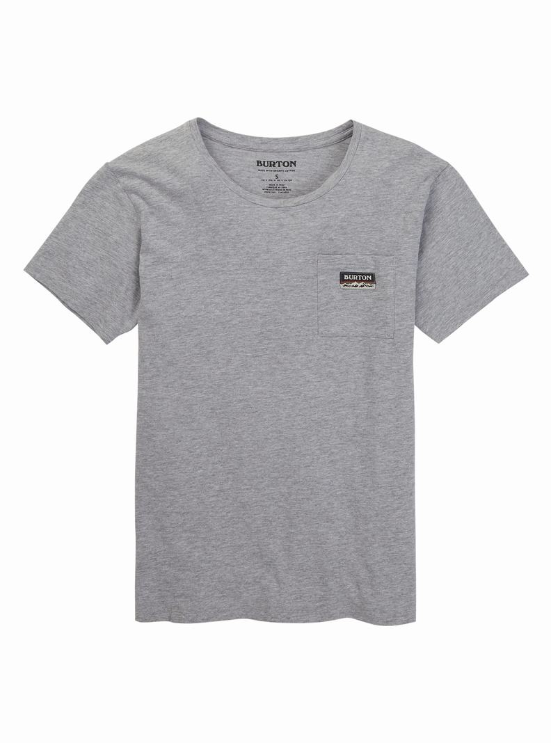 Burton Klassische Kurzes Sleeve Pocket T-Shirts Damen Grau | 846-ZYFQJO