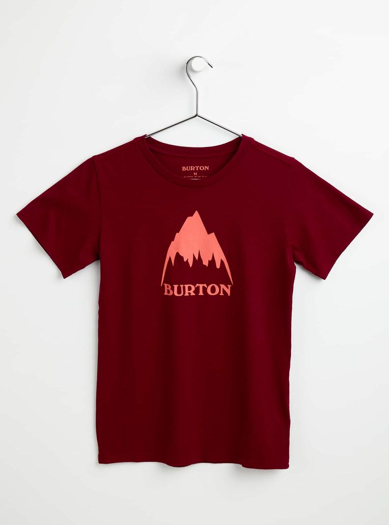 Burton Klassische Mountain High Kurzes Sleeve T-Shirts Kinder Rot | 362-NUFGSL