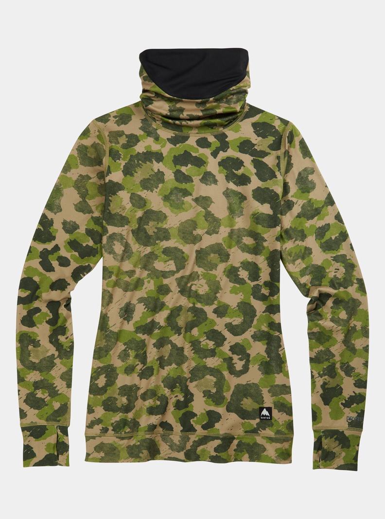 Burton Midweight Base Layer Long Neck Shirt Funktionswäsche Damen Khaki Grün | 143-WJCXEF