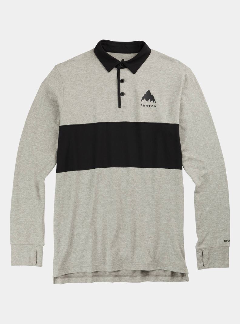 Burton Midweight Base Layer Rugby Shirt Funktionswäsche Herren Grau Schwarz | 852-SYQFCP