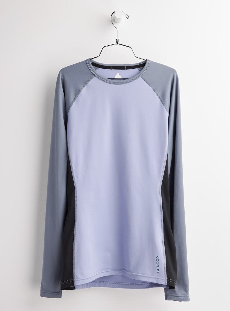 Burton Midweight X Base Layer Crew Funktionswäsche Damen Grau Lila | 416-BAQNEI
