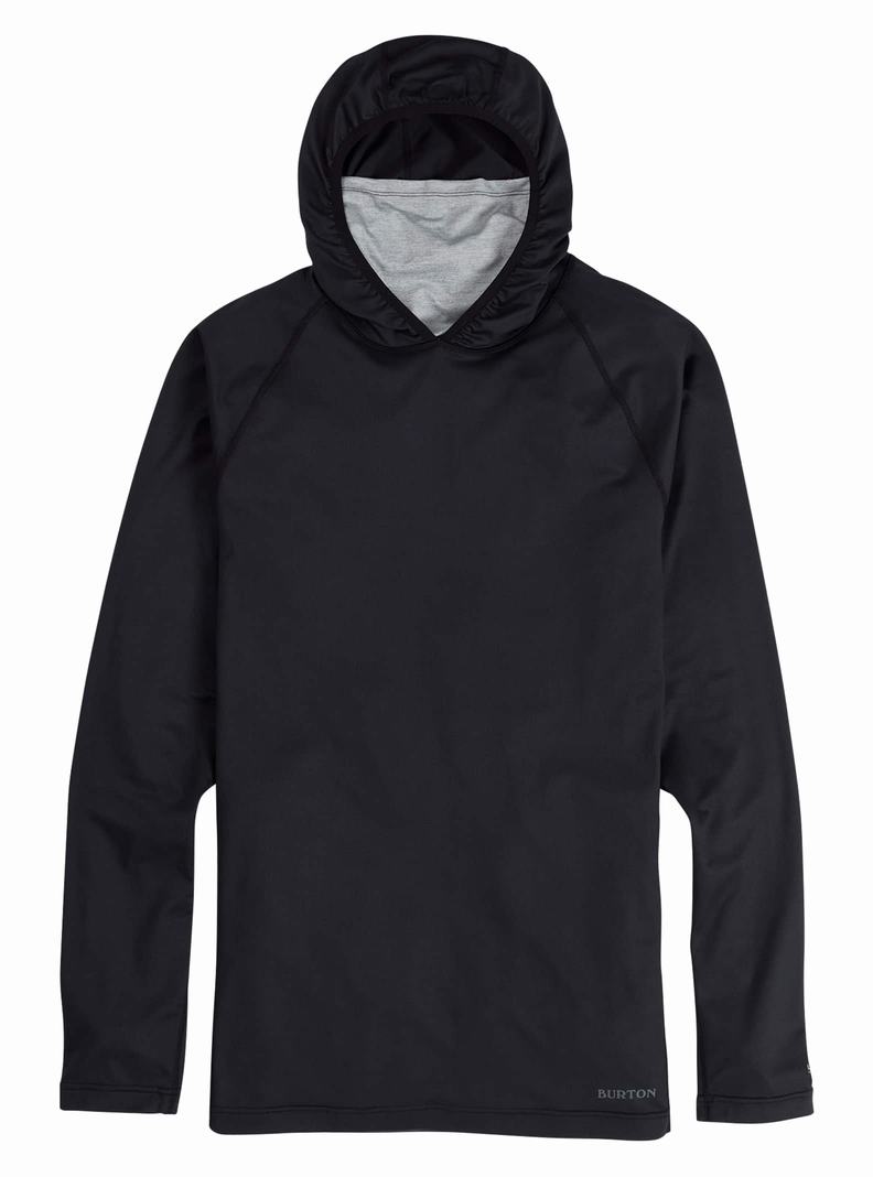 Burton Midweight X Base Layer Long Neck Hoodie Funktionswäsche Herren Schwarz Grau | 169-QYASRJ