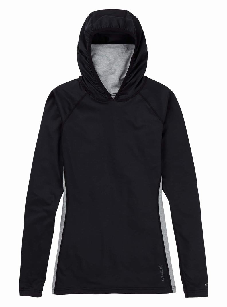Burton Midweight X Base Layer Long Neck Hoodie Funktionswäsche Damen Schwarz | 429-FZHABW