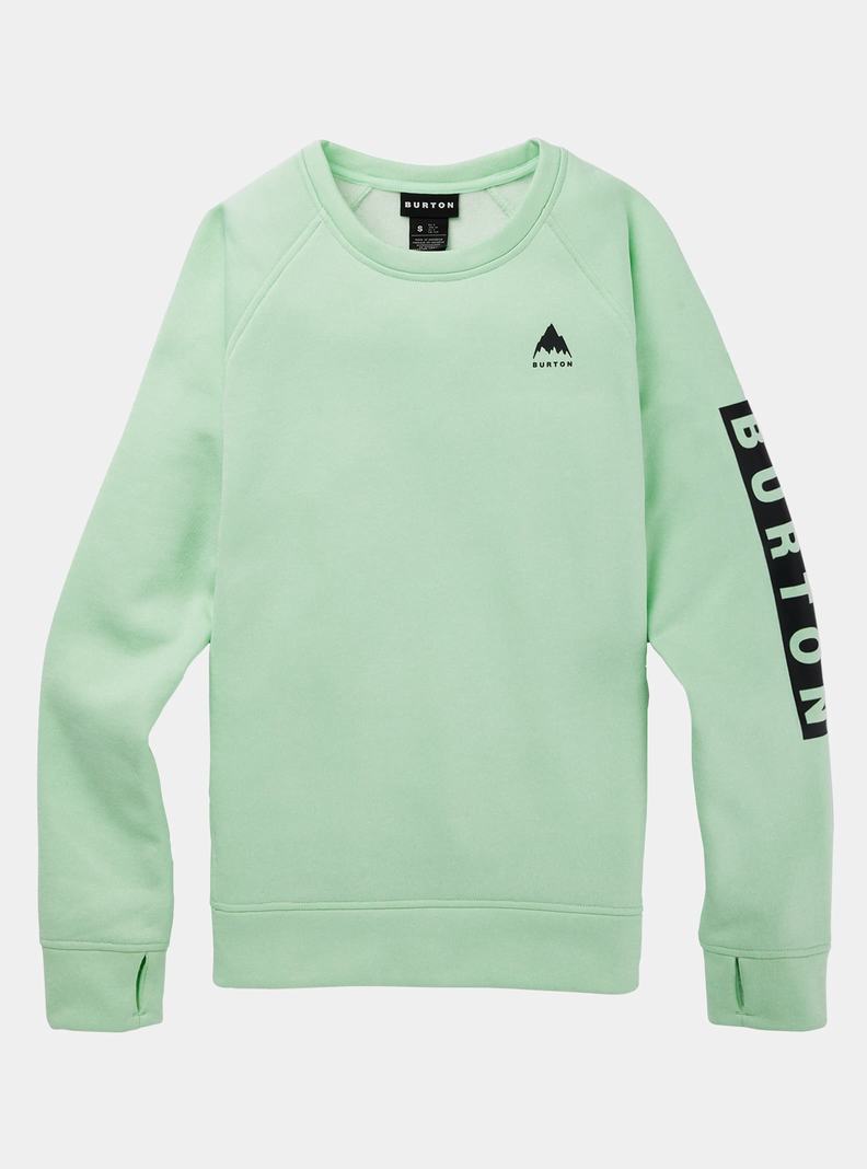 Burton Oak Crewneck Fleece Sweatshirts Damen Grün | 521-QVFNED