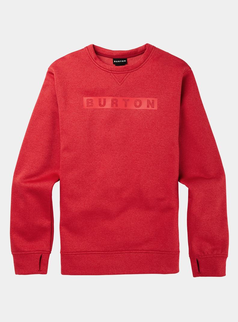 Burton Oak Pullover Crew Sweatshirts Herren Rot | 492-UWZIFL