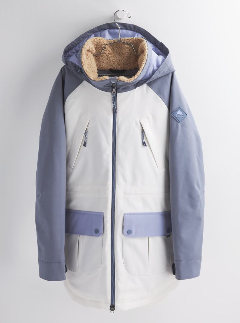 Burton Prowess Snowboardjacke Damen Grau Weiß Lila | 650-PCEBTX