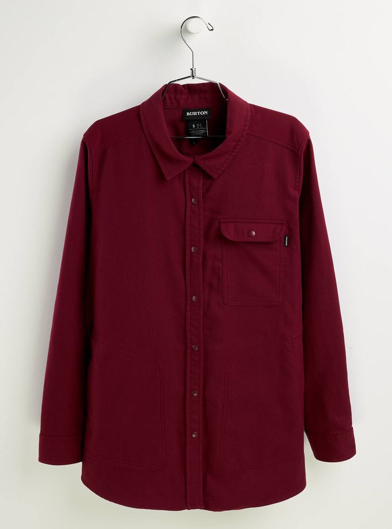 Burton Stretch Grace Performance Flannel Hemd Damen Bordeaux | 957-NFUAIR