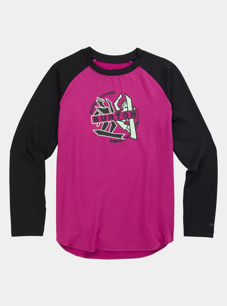 Burton Tech T-Shirt Funktionswäsche Kinder Schwarz Lila | 640-BFOICA