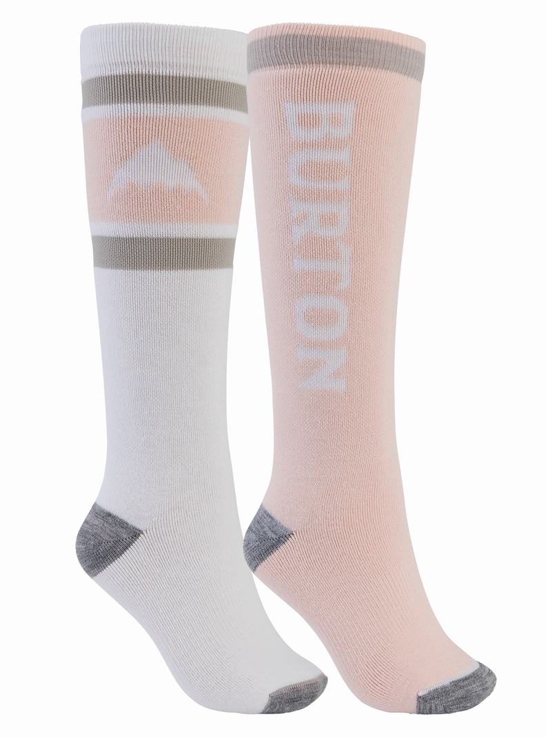 Burton Weekend Midweight (2 Pack) Socken Damen Weiß Rosa | 974-FYUNTQ