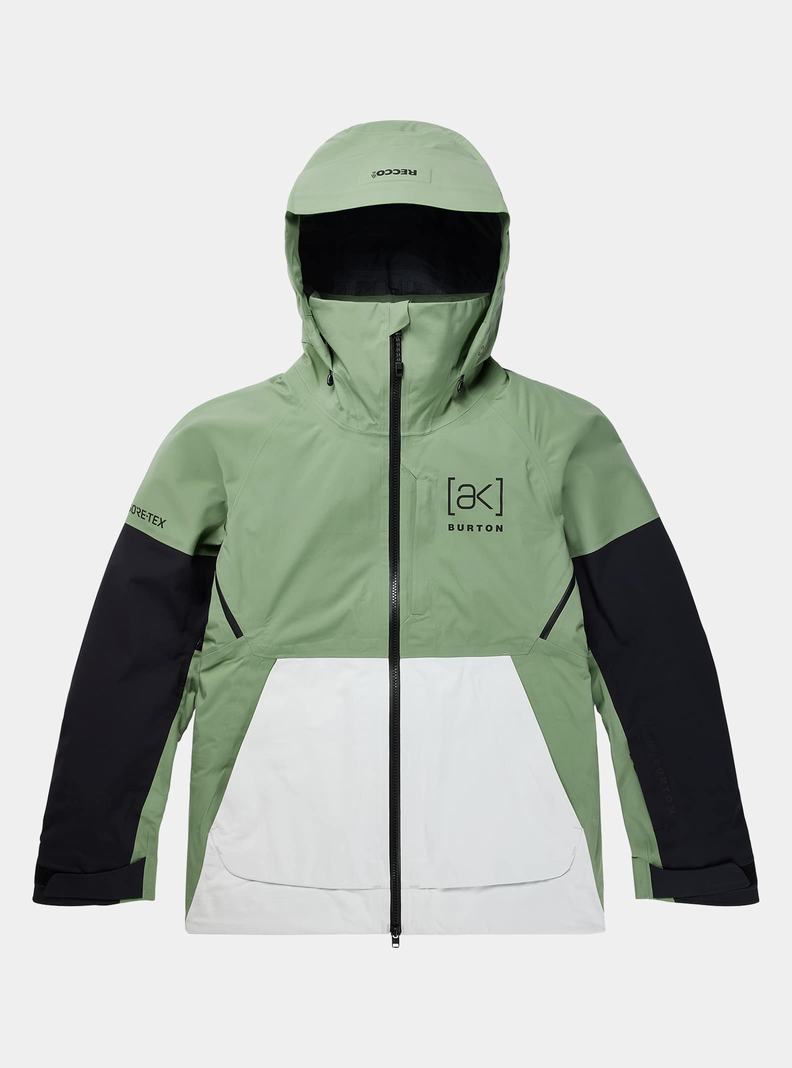 Burton [ak] Kimmy GORE-TEX 3L Stretch Snowboardjacke Damen Grün Weiß Schwarz | 813-PZRCTV