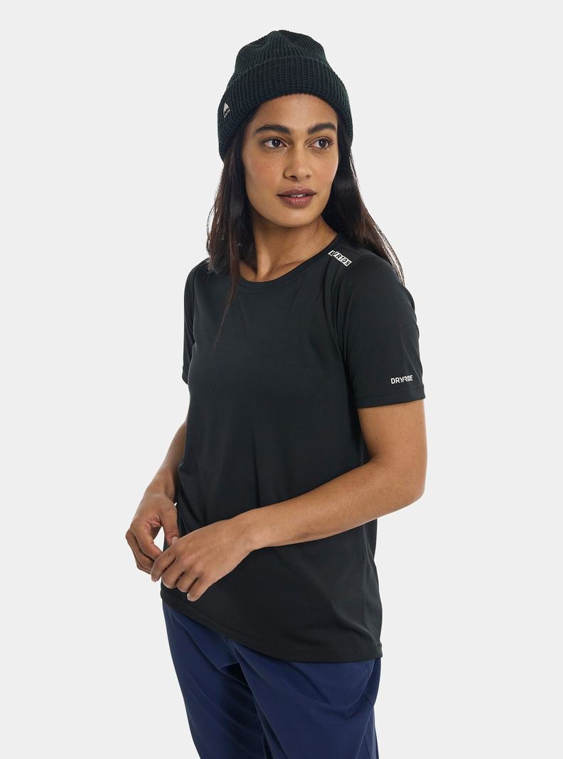 Burton Active Kurzes Sleeve T-Shirts Damen Schwarz | 683-FGVWOX