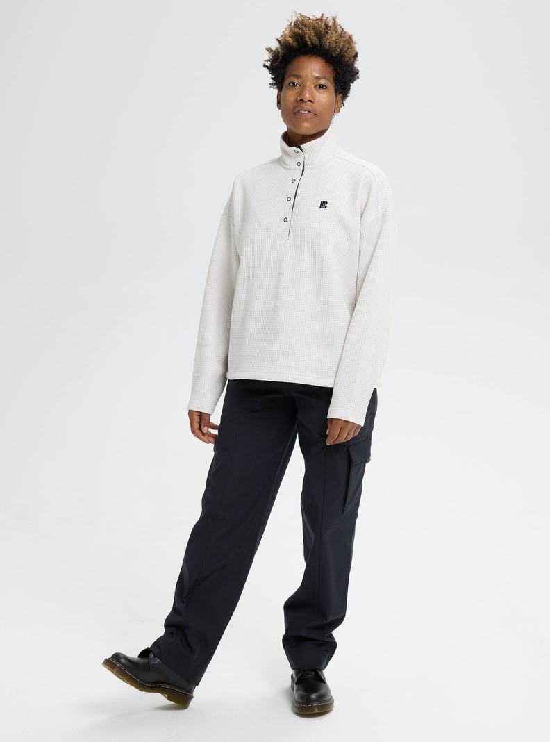 Burton Amora Waffle Mock Neck Pullover Sweatshirts Damen Silber | 698-YKDBMP