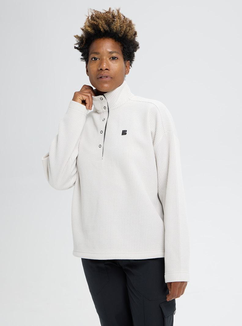 Burton Amora Waffle Mock Neck Pullover Sweatshirts Damen Silber | 698-YKDBMP