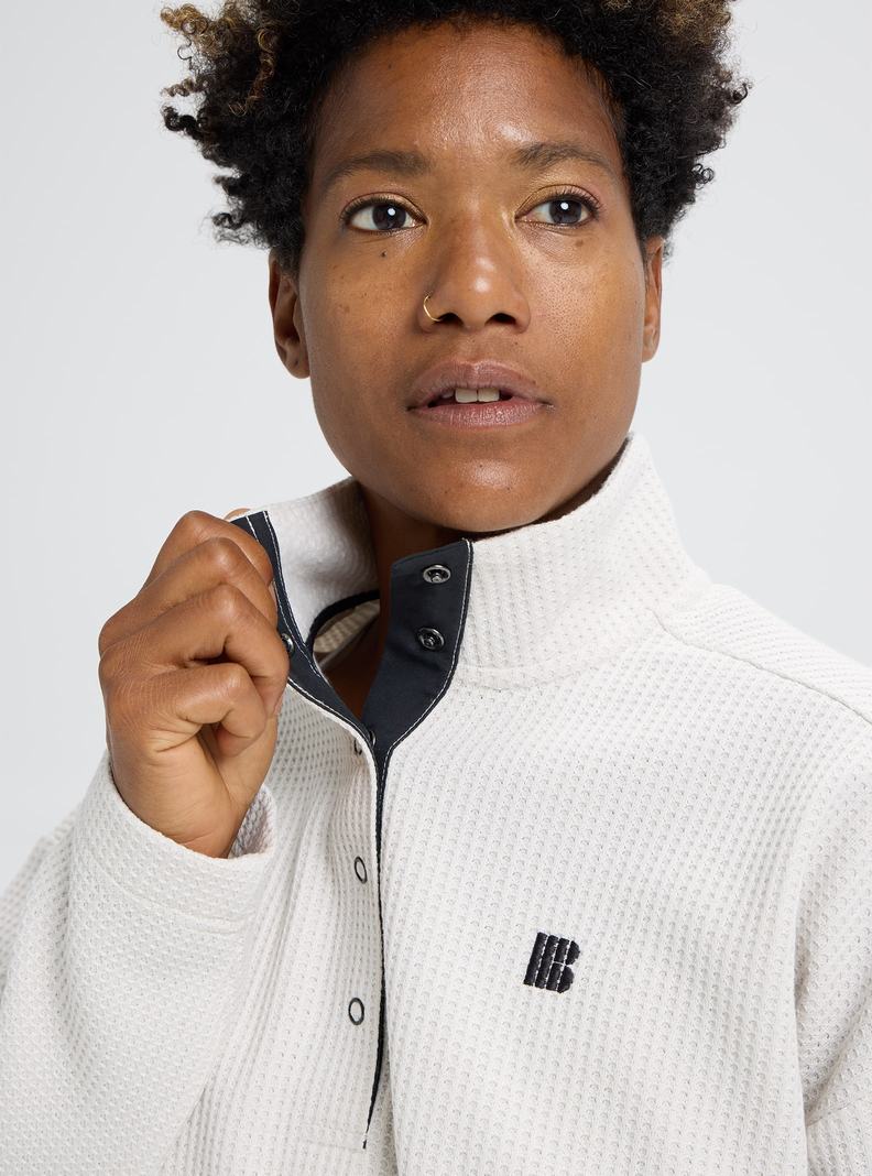 Burton Amora Waffle Mock Neck Pullover Sweatshirts Damen Silber | 698-YKDBMP