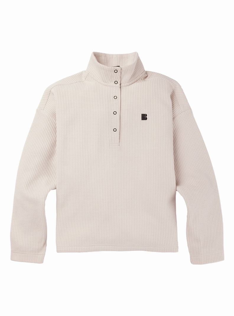 Burton Amora Waffle Mock Neck Pullover Sweatshirts Damen Silber | 698-YKDBMP