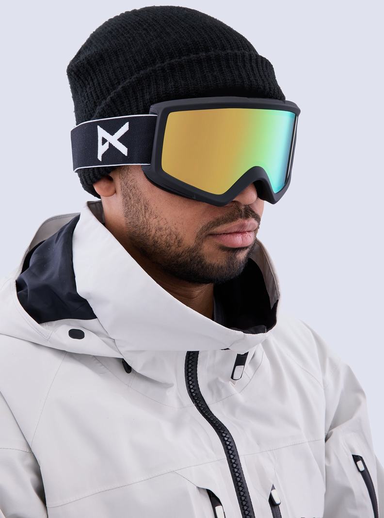 Burton Anon Helix 2.0 Perceive Goggles + Bonus Lens Skibrillen Herren Schwarz Grün | 638-DZGCHT